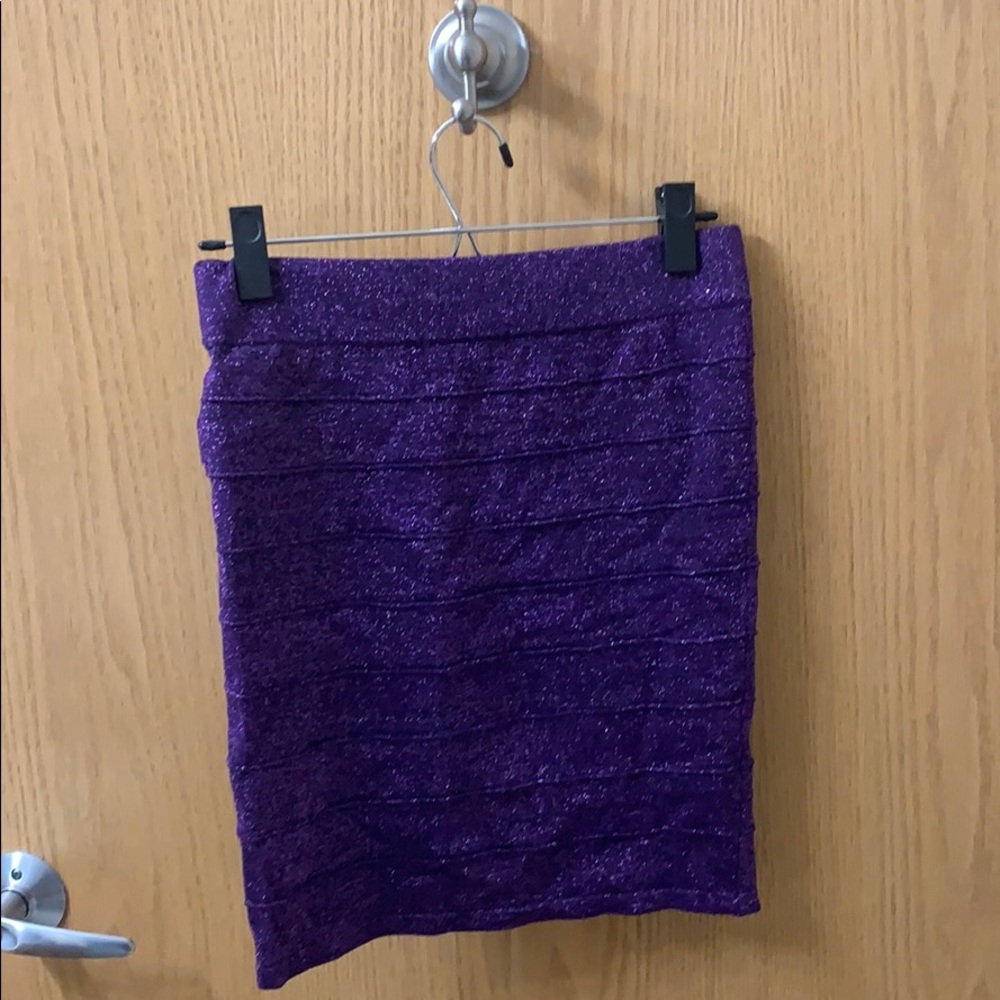 Forever 21 purple sparkle stretch skirt size L